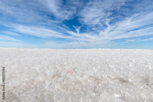 Landscape of salt crystals, sodium sulfate photo