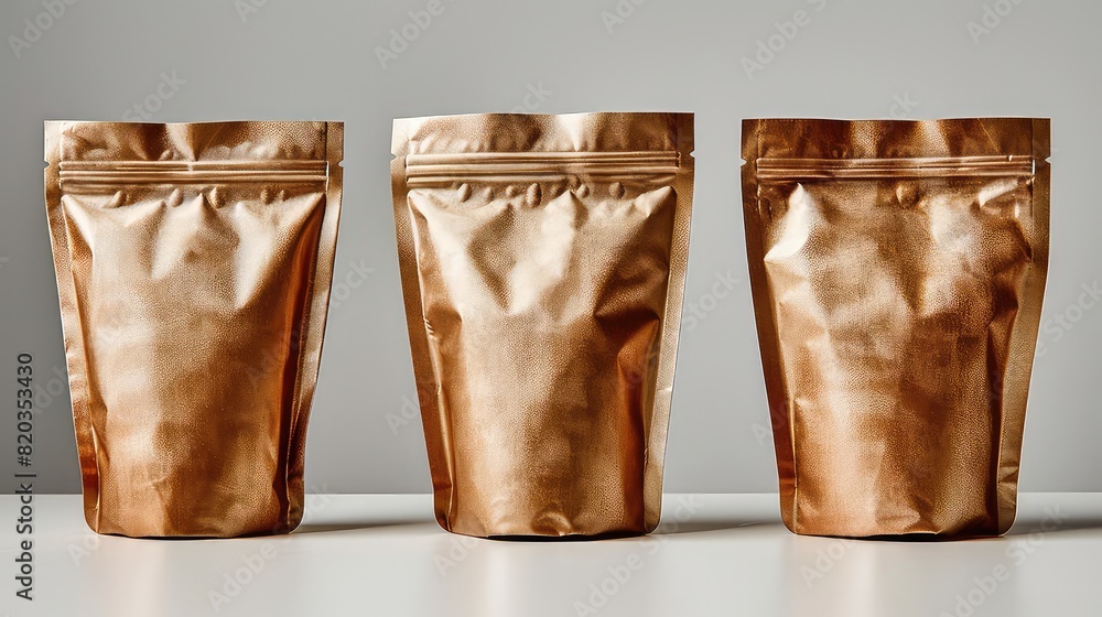 Collection of coffee paper bag mockup