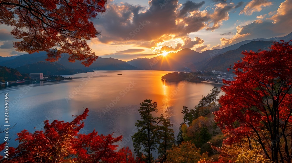 Obraz premium beautiful mountain fairy tale landscape in autumn