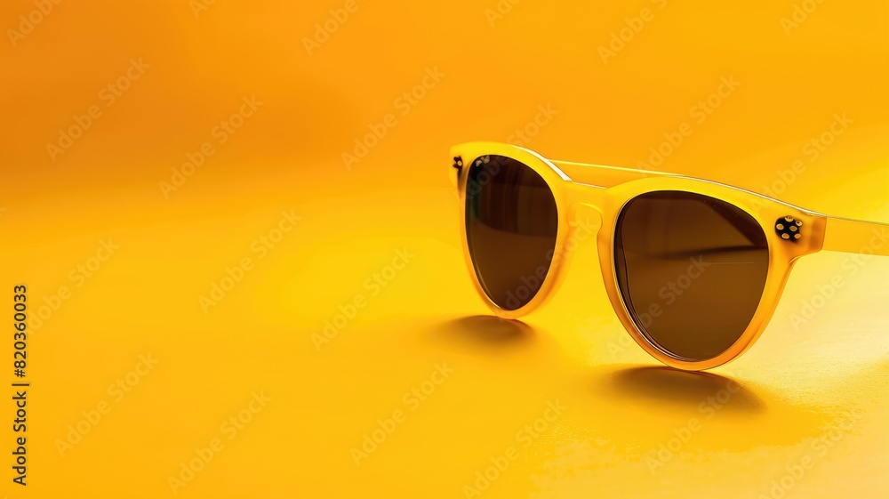 Pair of yellow sunglasses on matching background Pair of yellow sunglasses on matching background