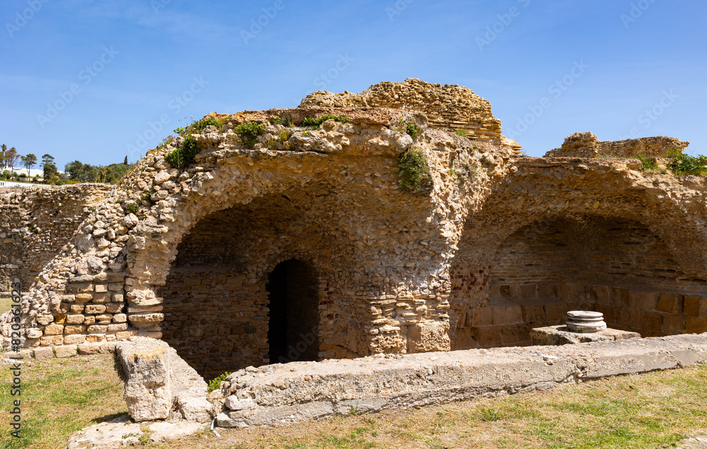 View of ruins Baths of Antoninus or Baths of Carthage, Tunisia