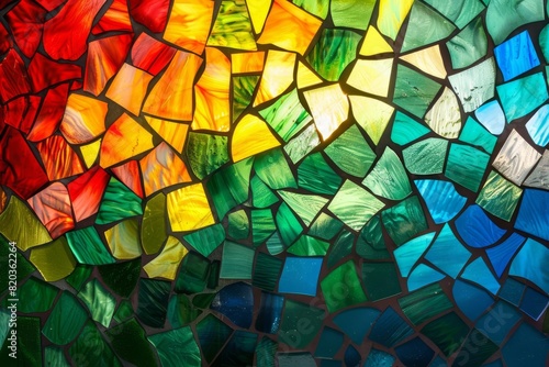 colorful abstract stained glass window geometric mosaic art background