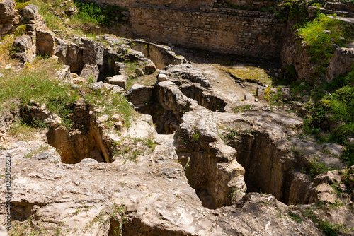 Fototapeta Scenic view of archaeological remains of Punic necropolis in Carthage, Tunisia