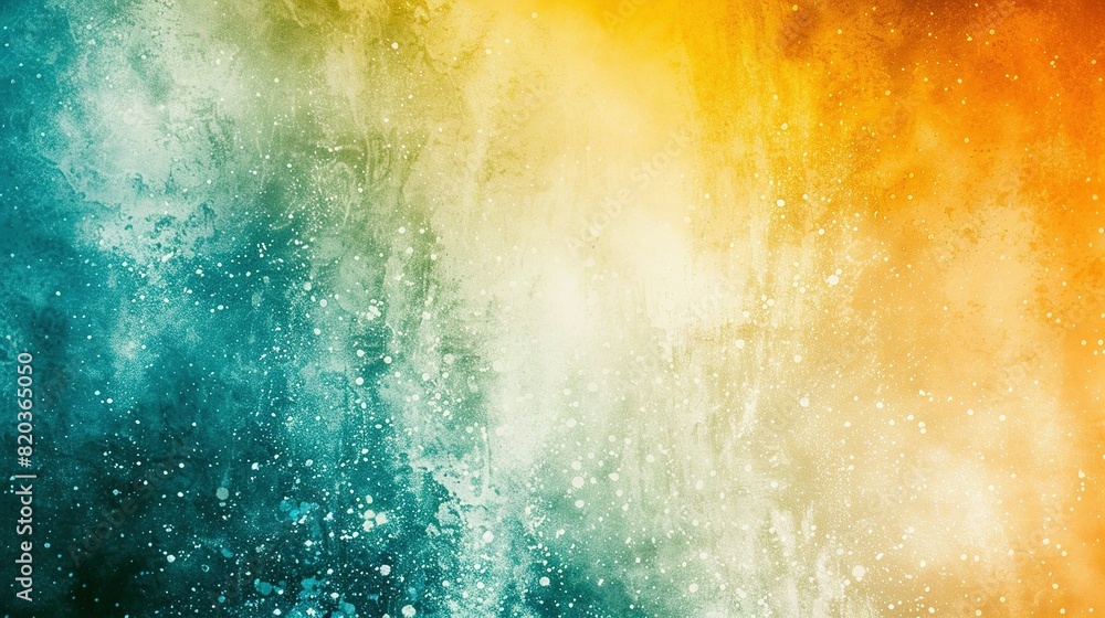 Fototapeta premium Grungy Gradient Background: White, Green, Blue, Orange, Yellow with Grainy Noise and Bright Light