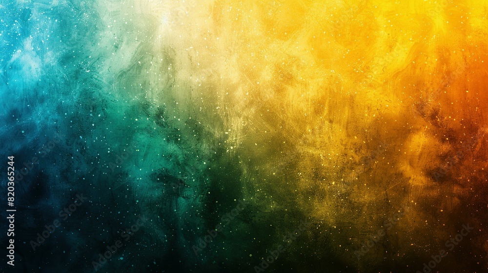 Obraz premium Grungy Gradient Background: White, Green, Blue, Orange, Yellow with Grainy Noise and Bright Light