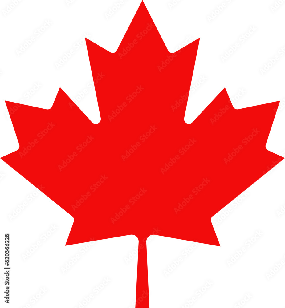 Original red maple leaf from the Canadian flag, isolated on a transparent background. Correct proportions and colors. Vector illustration Original red maple leaf from the Canadian flag, isolated on a transparent background. Correct proportions and colors. Vector illustration