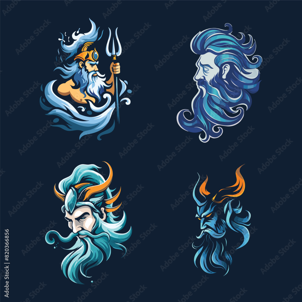 Greek god poseidon trident vector illustration Greek god poseidon trident vector illustration