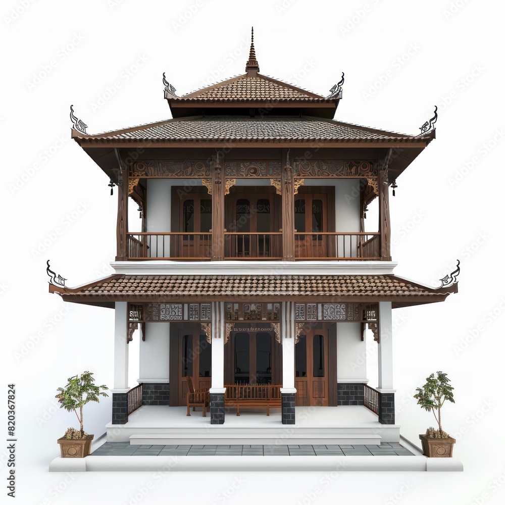 3d rendering of classic house on white background 3d rendering of classic house on white background