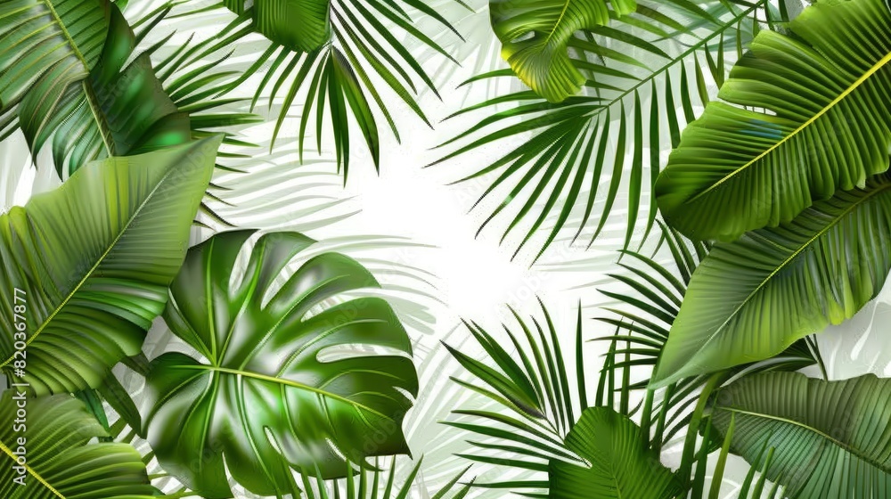 Tropical Palm Leaves On A White And Grey Background, Creating A Modern And Exotic Look, High Quality Tropical Palm Leaves On A White And Grey Background, Creating A Modern And Exotic Look, High Quality