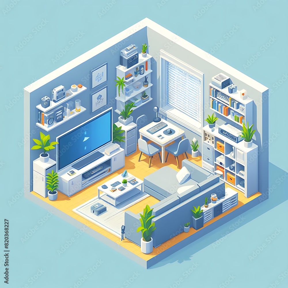 3d rendering of isometric house