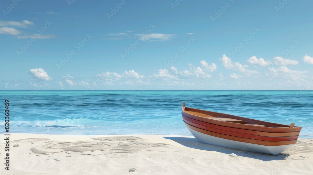 Wave Boat On Beach Background, Capturing The Tranquility Of Coastal Life, High Quality Wave Boat On Beach Background, Capturing The Tranquility Of Coastal Life, High Quality