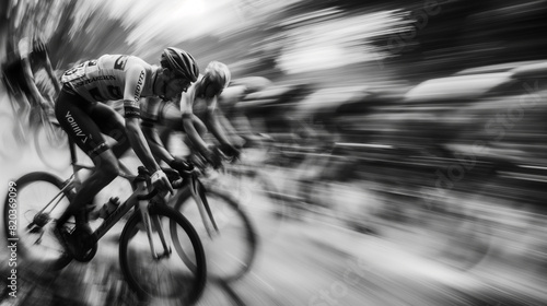 blurred shot of cycle race  photo