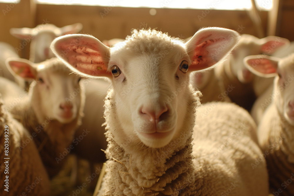 lamb in a farm representing meat industry lamb in a farm representing meat industry