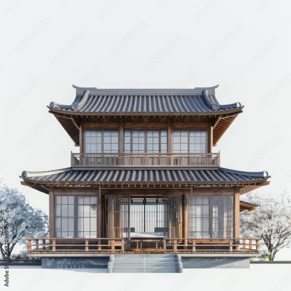 3d rendering of classic house on white background 3d rendering of classic house on white background