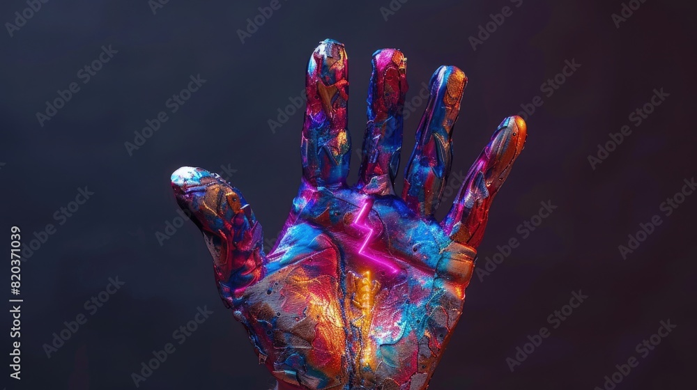 Hand full of iridescent shiny oil paint with on dark background. Support for disabled backgrounds. Hand full of iridescent shiny oil paint with on dark background. Support for disabled backgrounds.