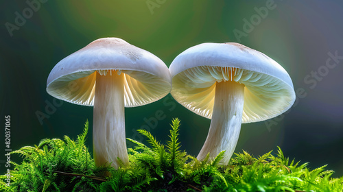 Close-up shot mushroom amoled background.
