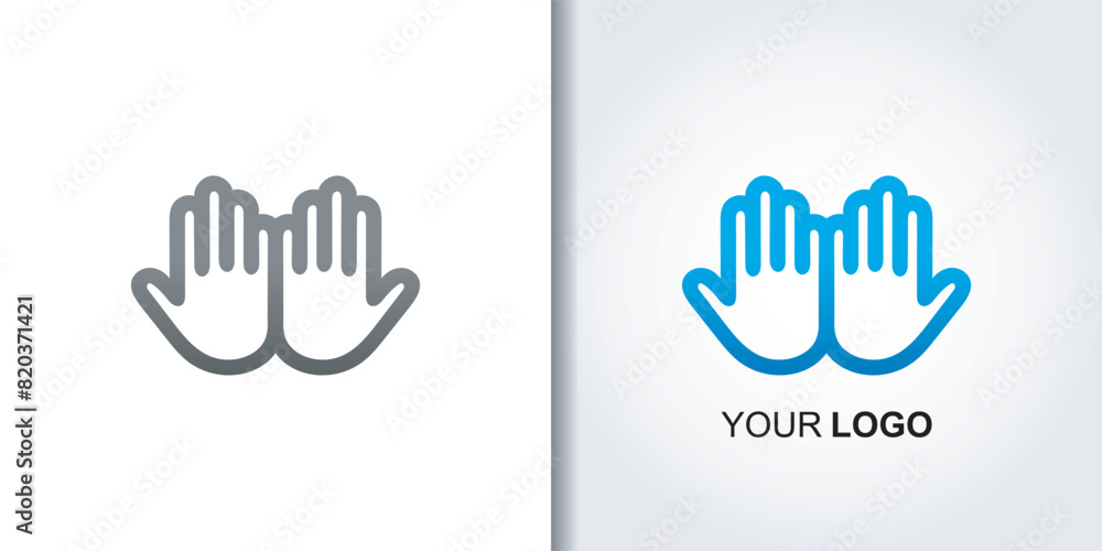 Fototapeta premium hand stop logo vector