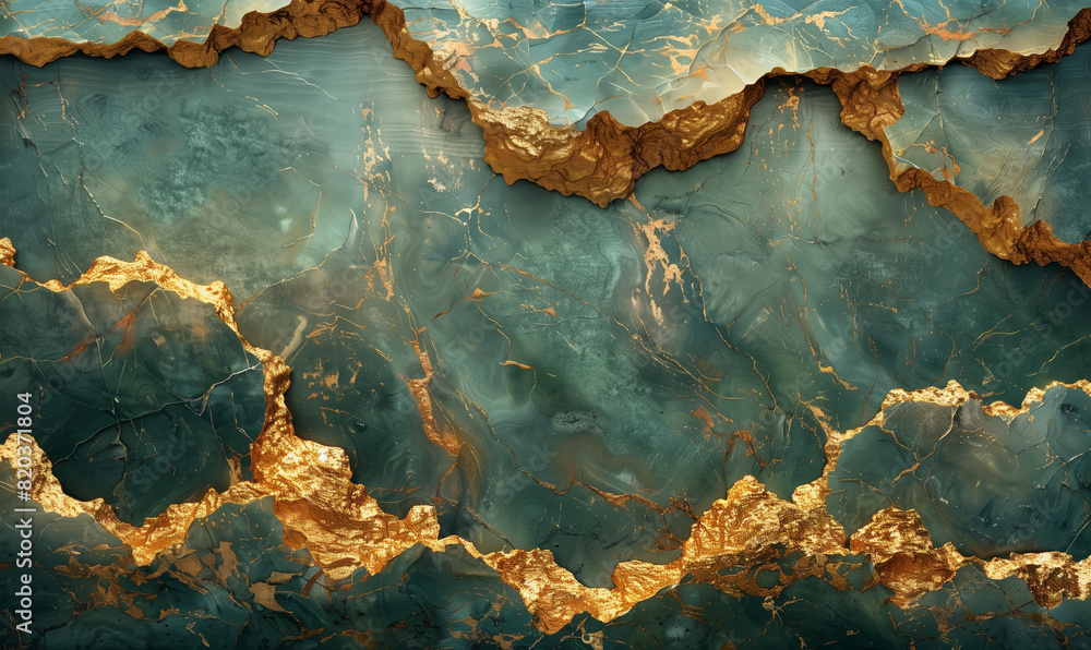 Green and Gold Marble Surface. Green and Gold Marble Surface.