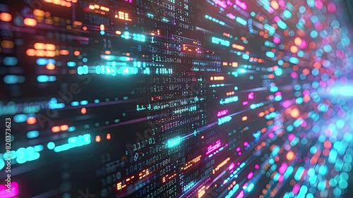 Wallpaper Mural Binary code stronghold in cyberspace with background animation 3D rendering Torontodigital.ca