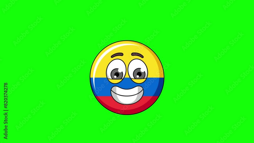 The grimacing face of flag of colombia mascot, nervousness, embarrassment, or awkwardness The grimacing face of flag of colombia mascot, nervousness, embarrassment, or awkwardness