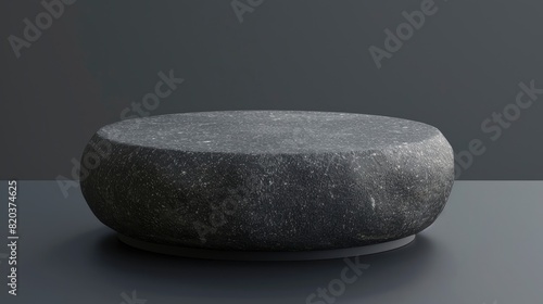 Granite Stone Podium With A Black Natural Texture, High Quality