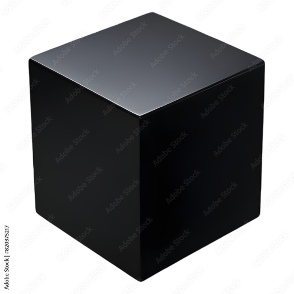 3d black cube isolated on transparent background 3d black cube isolated on transparent background