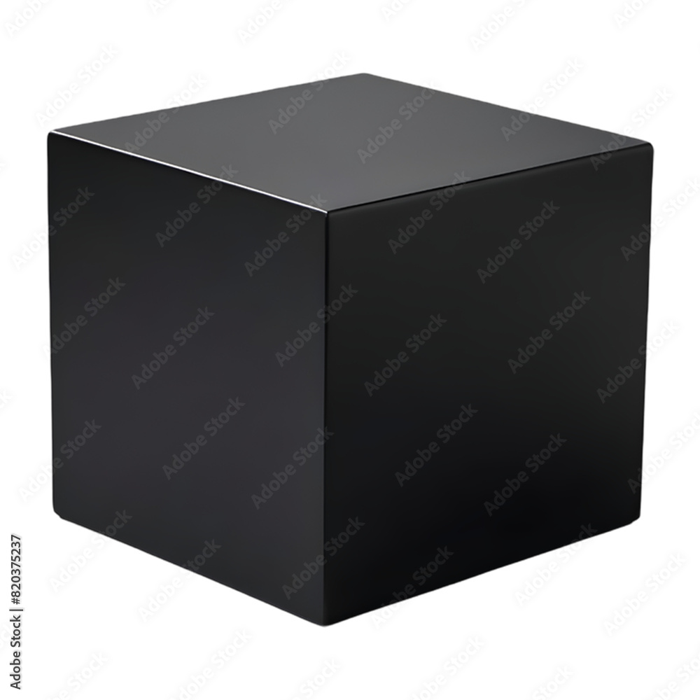 3d black cube isolated on transparent background 3d black cube isolated on transparent background