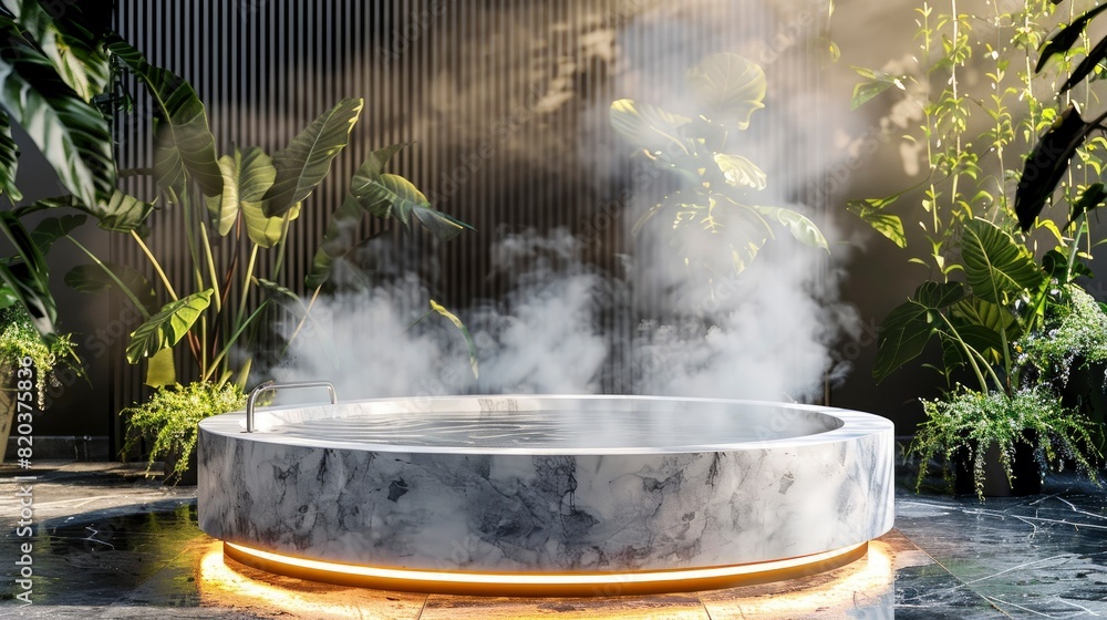 Luxurious Stone-Marble Pedestal Basking In Foliage Gobo Lighting, Adding Elegance To The Presentation, High Quality Luxurious Stone-Marble Pedestal Basking In Foliage Gobo Lighting, Adding Elegance To The Presentation, High Quality