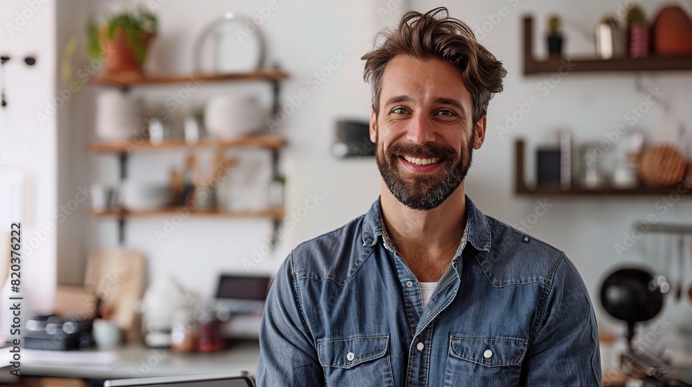 © WS Studio 1985 - smiling man with a tablet in a studio, representing a technology specialist in ecommerce or network services © WS Studio 1985 - smiling man with a tablet in a studio, representing a technology specialist in ecommerce or network services