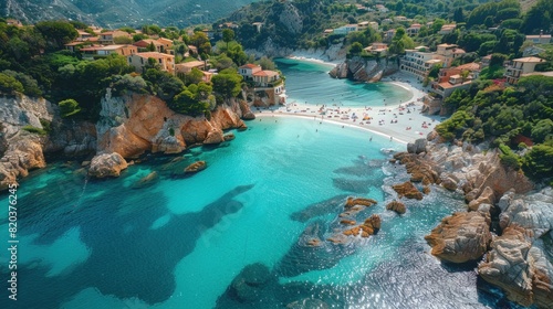 Drone capture of the French Riviera coastline