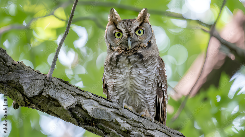 Fototapeta premium great horned owl in tree