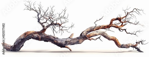 A large, gnarled tree branch with a light grey background.