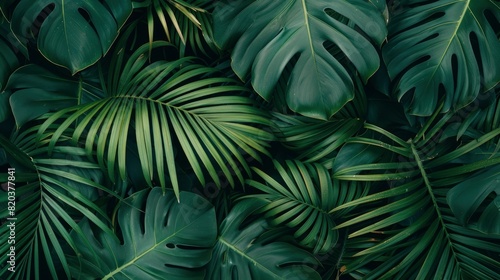 Close-Up Nature View Of Green Leaf Palms  Showcasing The Intricate Details Of Foliage  High Quality