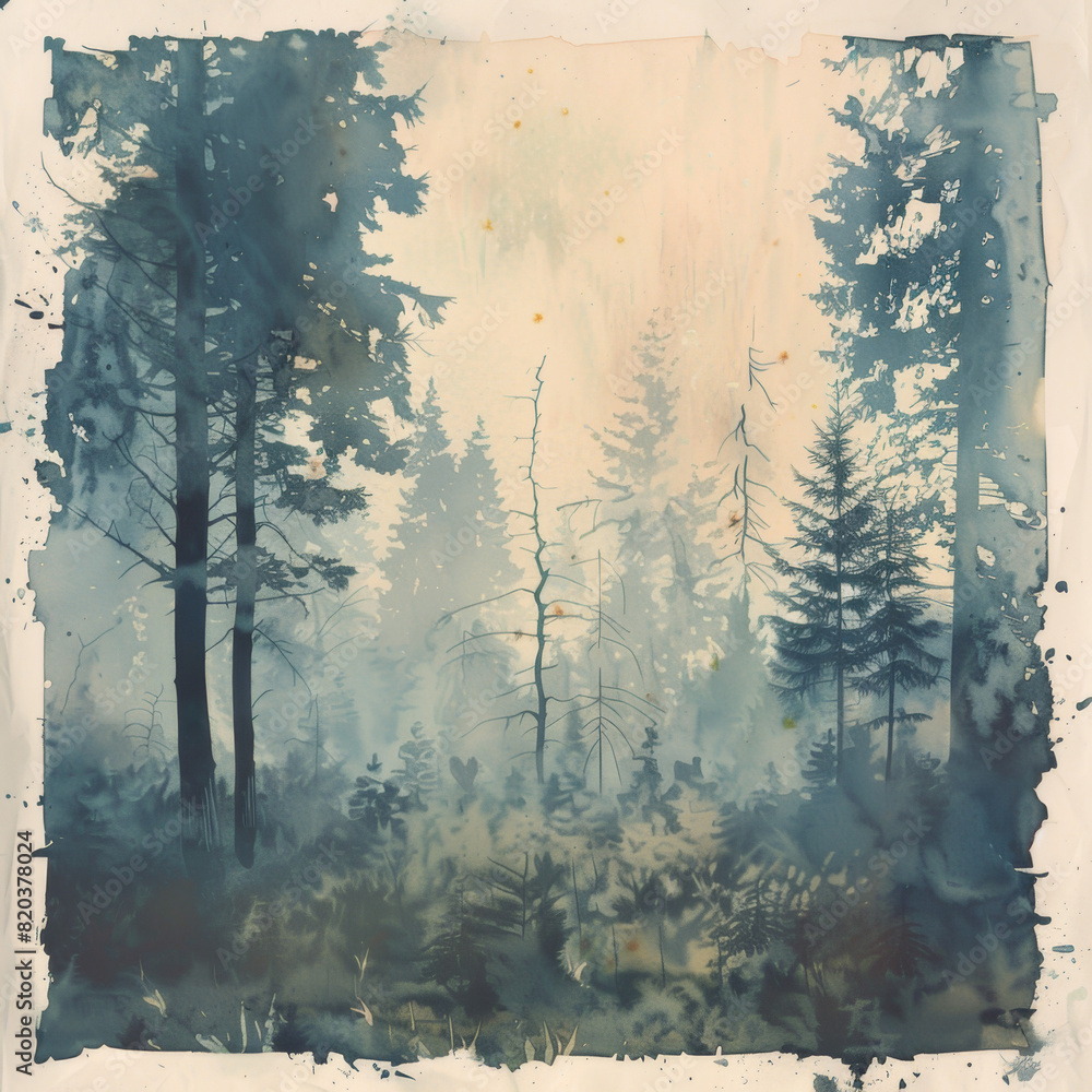A forest with trees and a sky in the background A forest with trees and a sky in the background