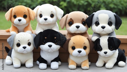 set of puppy plush dolls stuffed toy from Generative AI