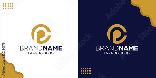 Creative Initial Letter Logo CP,PC,C Circle, Design Inspiration, Illustration, Vector
