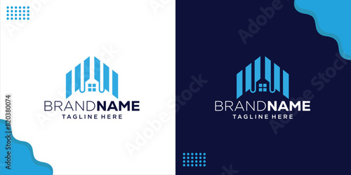 Creative Simple Modern House and Building Logo for Real Estate, Property, Housing, Investment, Construction, Renovation, and Business, Design Inspiration, Illustration, Vector