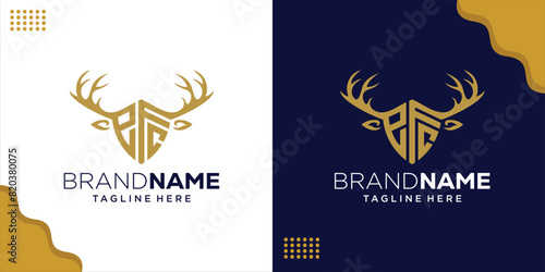 Creative EFC Letter Logo With Deer Head, Design Inspiration, Illustration, Vector photo