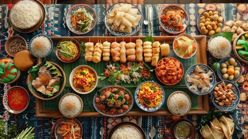 Isaan Family Gathering A Vibrant Spread of Authentic Thai Cuisine