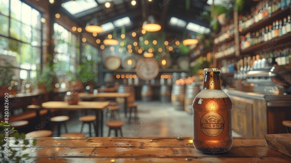 Craft Brewery Interior with Blurred Background