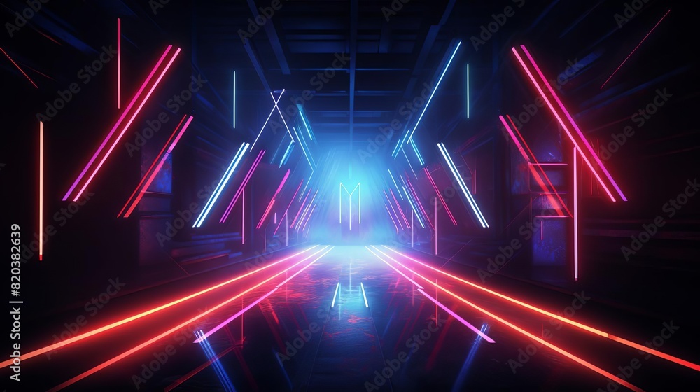 Neon arrows in a digital space Neon arrows in a digital space