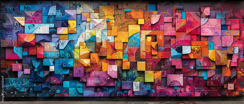 Fototapeta premium Street Art Mural with Vibrant Colors