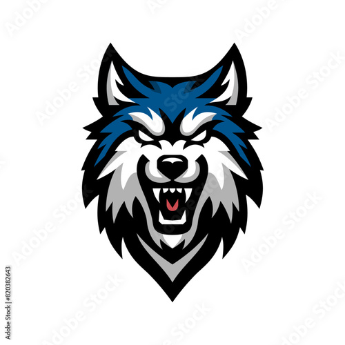 Raging Blue Wolf Head Crest