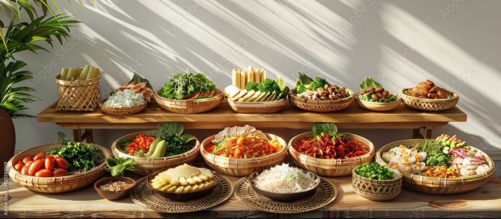 HighContrast Isaan Food Display A Vibrant Thai Culinary Experience