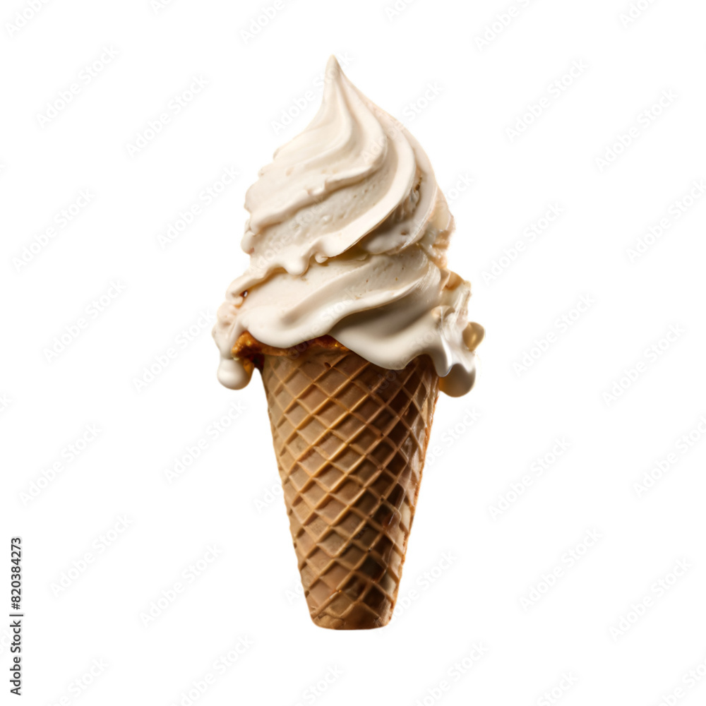 vanilla cone ice cream isolated on transparent background vanilla cone ice cream isolated on transparent background