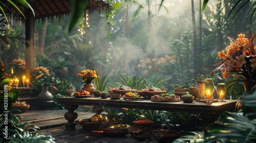 Isaan Cuisine in an Exotic Jungle A Culinary Masterpiece in Lush Greenery