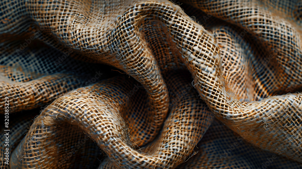 Fototapeta premium close up of a sack, hessian texture, flat