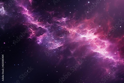 Pink and purple digital particles in dark space