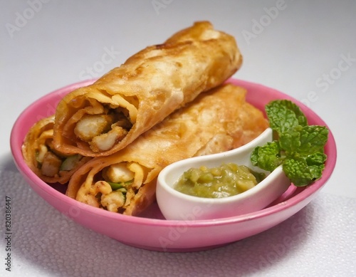 Indian Veg chapati Wrap photo