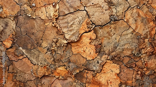 An Abstract Background Of A Cork Surface With A Natural And Chaotic Texture, High Quality